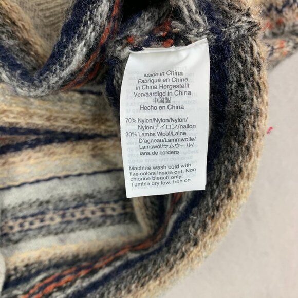 J Crew Mercantile Mens Sweater Large Gray Fair Isle Crewneck Nylon Lambs Wool - Picture 6 of 7